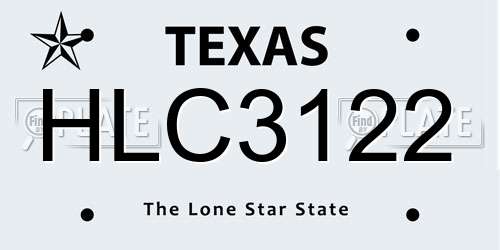 HLC3122 Texas License Plate