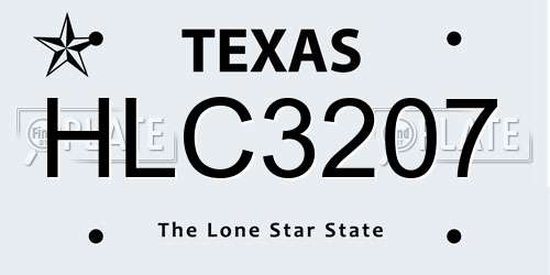 HLC3207 Texas License Plate