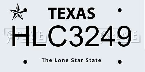 HLC3249 Texas License Plate