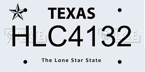 HLC4132 Texas License Plate