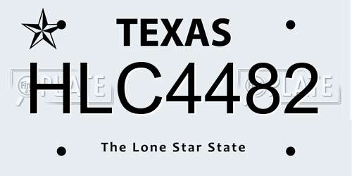 HLC4482 Texas License Plate