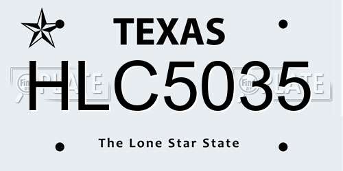 HLC5035 Texas License Plate