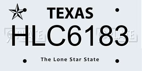 HLC6183 Texas License Plate