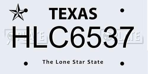 HLC6537 Texas License Plate