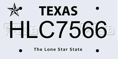 HLC7566 Texas License Plate
