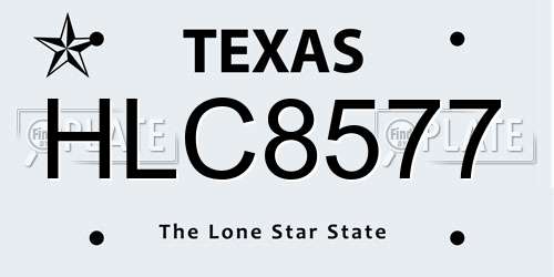 HLC8577 Texas License Plate