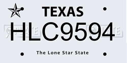 HLC9594 Texas License Plate