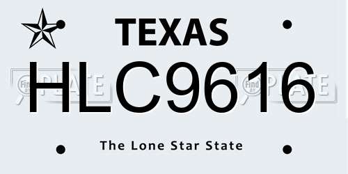 HLC9616 Texas License Plate