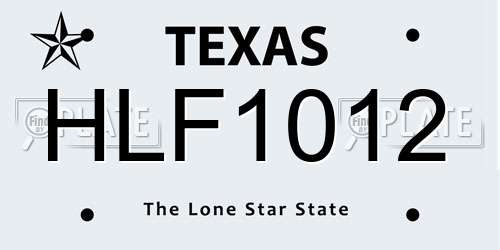 HLF1012 Texas License Plate