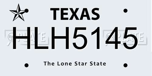 HLH5145 Texas License Plate
