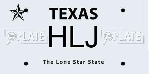 HLJ Texas License Plate