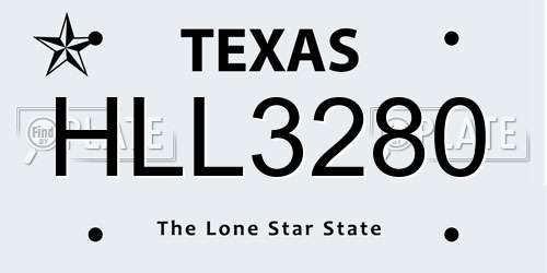 HLL3280 Texas License Plate