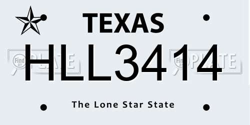 HLL3414 Texas License Plate