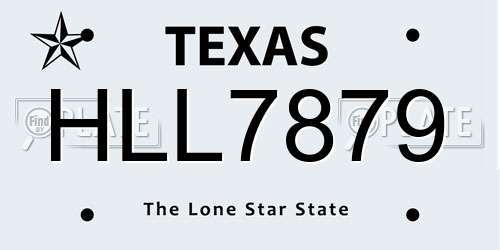 HLL7879 Texas License Plate