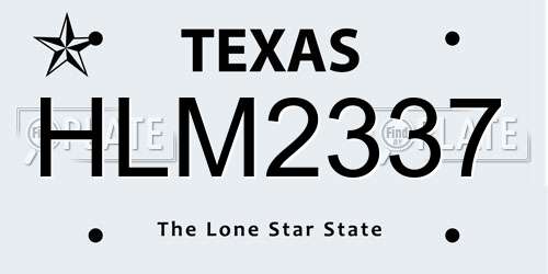 HLM2337 Texas License Plate