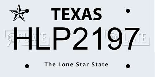 HLP2197 Texas License Plate