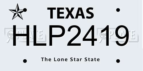 HLP2419 Texas License Plate