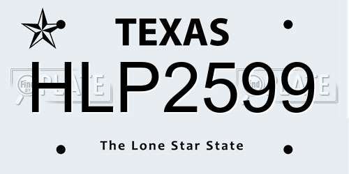 HLP2599 Texas License Plate