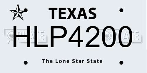 HLP4200 Texas License Plate