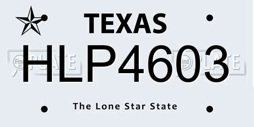 HLP4603 Texas License Plate
