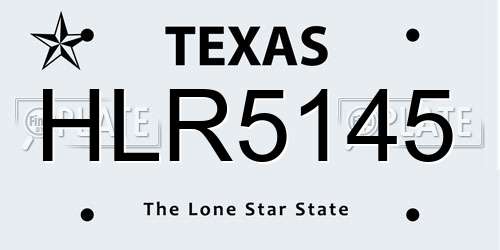 HLR5145 Texas License Plate
