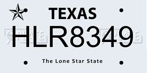 HLR8349 Texas License Plate
