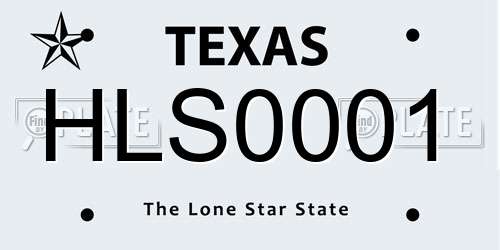 HLS0001 Texas License Plate