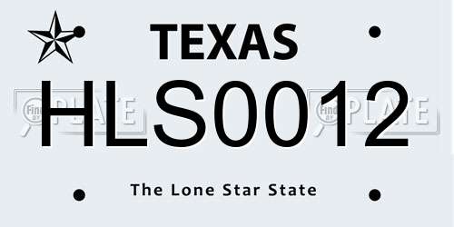 HLS0012 Texas License Plate