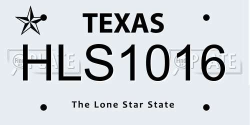 HLS1016 Texas License Plate
