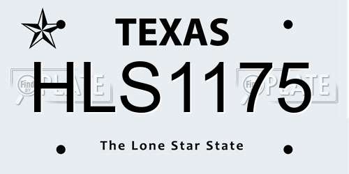 HLS1175 Texas License Plate