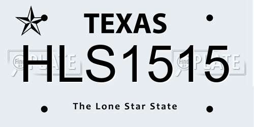 HLS1515 Texas License Plate