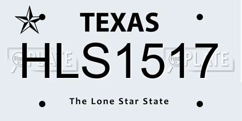 HLS1517 Texas License Plate