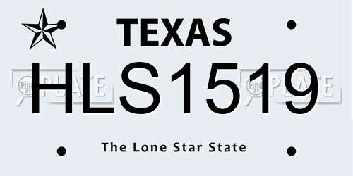HLS1519 Texas License Plate