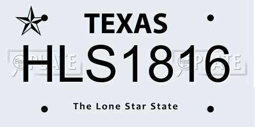 HLS1816 Texas License Plate