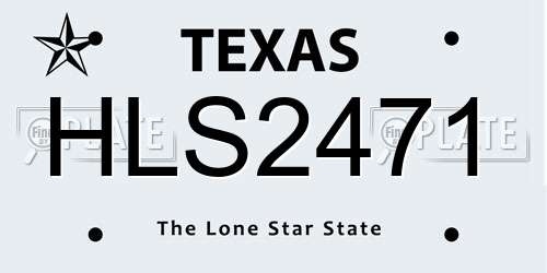 HLS2471 Texas License Plate