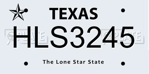 HLS3245 Texas License Plate