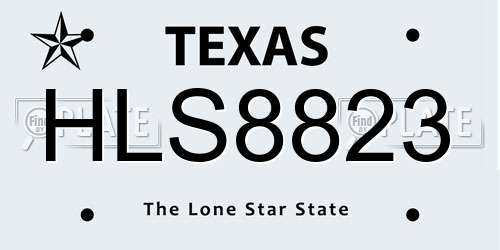 HLS8823 Texas License Plate