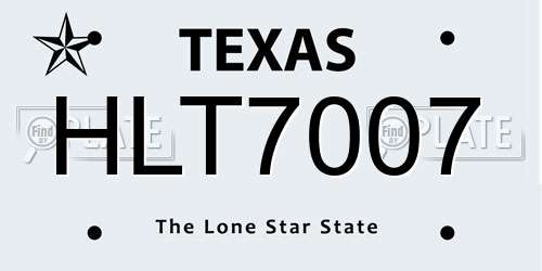 HLT7007 Texas License Plate