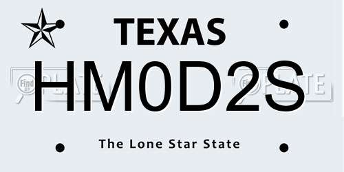 HM0D2S Texas License Plate