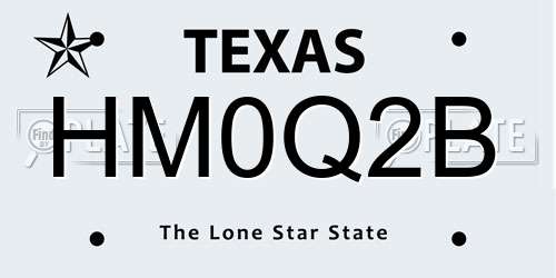 HM0Q2B Texas License Plate