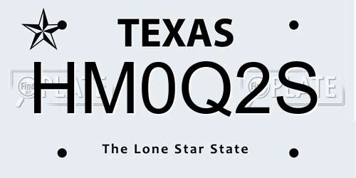HM0Q2S Texas License Plate