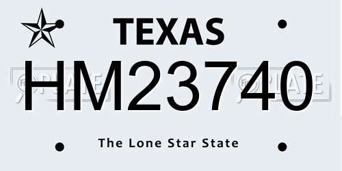 HM23740 Texas License Plate