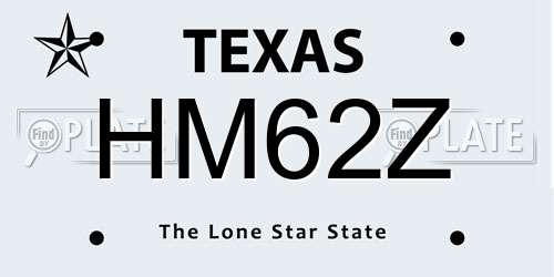 HM62Z Texas License Plate
