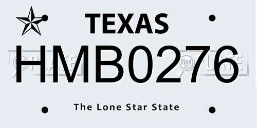 HMB0276 Texas License Plate