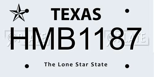 HMB1187 Texas License Plate