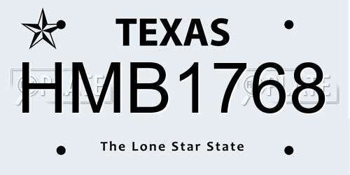 HMB1768 Texas License Plate