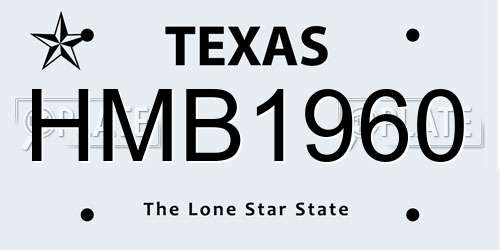 HMB1960 Texas License Plate