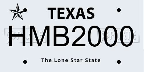 HMB2000 Texas License Plate