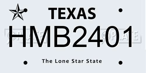 HMB2401 Texas License Plate