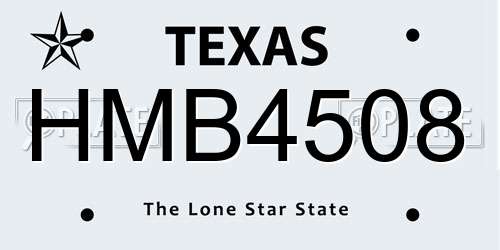 HMB4508 Texas License Plate